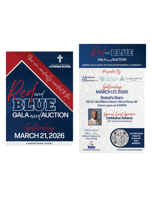 Red and Blue Gala/Auction: Central Nebraska Lutheran School
